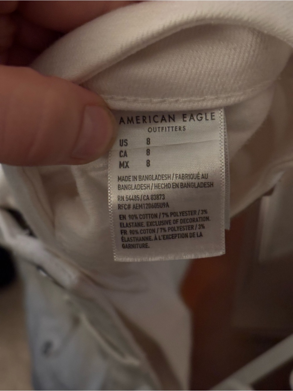 American Eagle Outfitters White Distressed Denim Cutoff Shorts - Picture 3 of 3